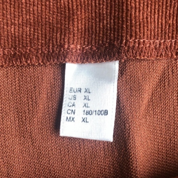 CORDUROY front slit skirt dark brown XL - Picture 2 of 4